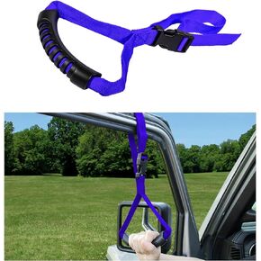 2PCS Car Adjustable Grab Handle, Portable Auto Door Safety Supporting Grab Band for Elderly Disabled with Nylon Grip, Vehicle Mobility Assist Device for Car Truck Lorry (Red)