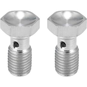 X AUTOHAUX M10x1.25 25mm Length Thread Stainless Steel Banjo Bolts Turbo Brake Line Fitting Adapter for Car 2pcs