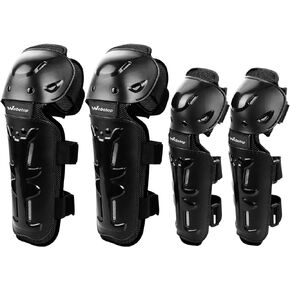 Webetop 4pcs Knee Shin Guards Elbow Guards Adult Dirt Bike Protective Gear for Men Adjustable Elbow and Knee Pads Motocross Mountain Bike Motorcycle