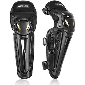 Gute Motorcycle Knee Pads, Upgraded Mountain Bike Dirt Bike Knee Pads for Men, Adjustable Knee Pads and Shin Guards for Adult, Knee Guards Protective Gear for ATV Motocross Skateboard Skating, Black