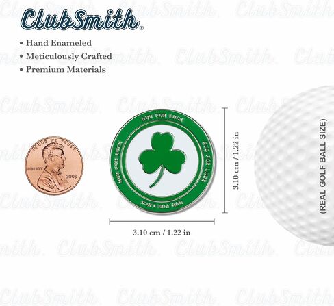 مجموعة مشبك قبعة كرة الجولف الفاخرة من ClubSmith®، البرسيم المحظوظ وشامروك، علامة كرة الجولف المغناطيسية المضحكة، ملحقات الجولف الرائعة لعملة التحديد، هدايا الجولف للرجال والنساء in Kuwait