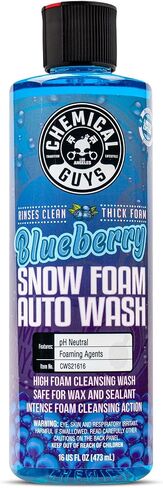 Chemical Guys CWS21616A Car Wash, Dry & Shine Bundle - Blueberry Snow Foam Car Wash Soap, 16 oz + After Wash Gloss Boosting Drying Aid (16 oz) (2 Items) Works on Cars, Trucks, SUVs in Saudi Arabia