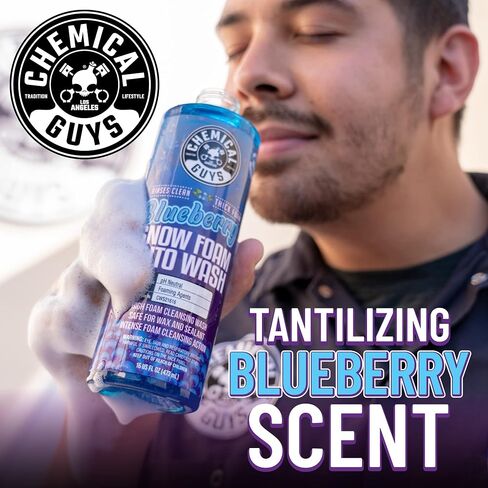 Chemical Guys CWS21616A Car Wash, Dry & Shine Bundle - Blueberry Snow Foam Car Wash Soap, 16 oz + After Wash Gloss Boosting Drying Aid (16 oz) (2 Items) Works on Cars, Trucks, SUVs in Saudi Arabia