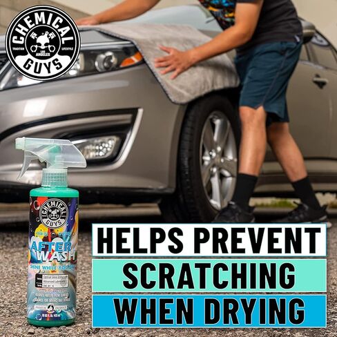 Chemical Guys CWS21616A Car Wash, Dry & Shine Bundle - Blueberry Snow Foam Car Wash Soap, 16 oz + After Wash Gloss Boosting Drying Aid (16 oz) (2 Items) Works on Cars, Trucks, SUVs in Saudi Arabia