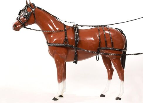 Tough 1 Show Spotted Leather Driving Harness, Black in Saudi Arabia
