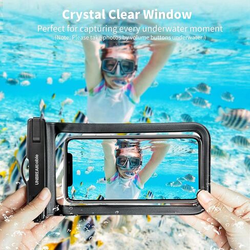 UNBREAKcable Waterproof Phone Pouch, IPX8 Universal Waterproof Phone Case [2 Pack] Cellphone Dry Bag for iPhone 14 13 12 11 Pro Max XS Plus Samsung Galaxy S23 and More Up to 7" - Grey&Bright Green in Saudi Arabia
