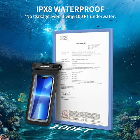 UNBREAKcable Waterproof Phone Pouch, IPX8 Universal Waterproof Phone Case [2 Pack] Cellphone Dry Bag for iPhone 14 13 12 11 Pro Max XS Plus Samsung Galaxy S23 and More Up to 7" - Grey&Bright Green in Saudi Arabia