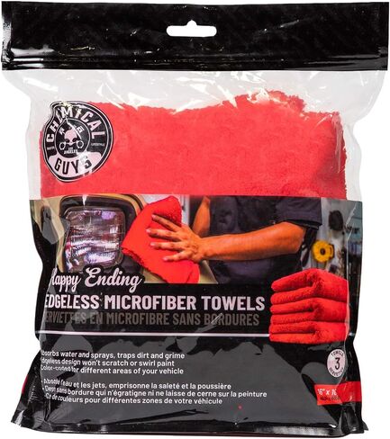 Chemical Guys Happy Ending Ultra Plush Edgeless Microfiber Towel, Red (16" x 16") in Saudi Arabia