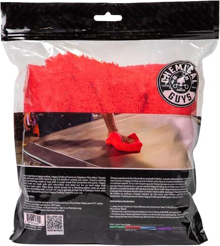 Chemical Guys Happy Ending Ultra Plush Edgeless Microfiber Towel, Red (16" x 16") in Saudi Arabia