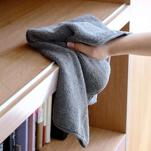 Microfiber Cleaning Towels, Set of 24, for House, Office & Auto, Dark Grey & Dark Blue (16" x 16") in Saudi Arabia