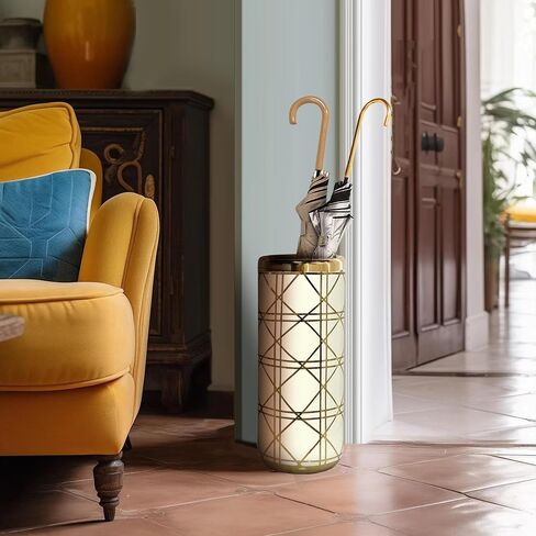 ZOEJADE Porcelain Ceramic Umbrella Stand Umbrella Holder Modern Style Floor Vase for Storing Canes Walking Sticks for Entryway Indoor 18'' High in Saudi Arabia