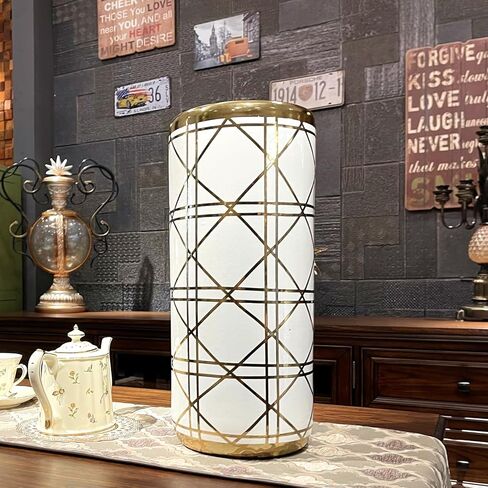 ZOEJADE Porcelain Ceramic Umbrella Stand Umbrella Holder Modern Style Floor Vase for Storing Canes Walking Sticks for Entryway Indoor 18'' High in Saudi Arabia