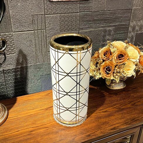 ZOEJADE Porcelain Ceramic Umbrella Stand Umbrella Holder Modern Style Floor Vase for Storing Canes Walking Sticks for Entryway Indoor 18'' High in Saudi Arabia