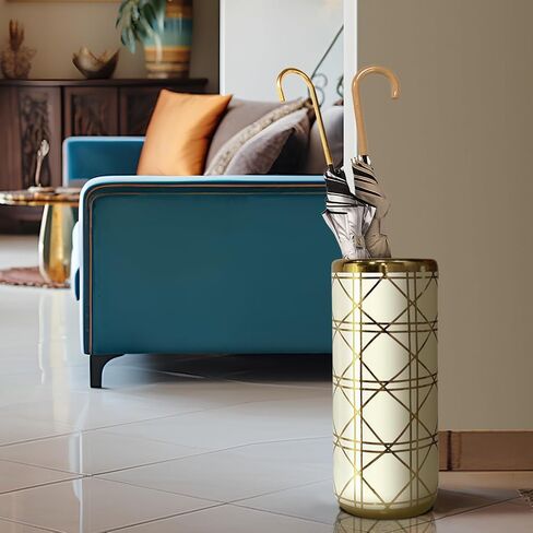 ZOEJADE Porcelain Ceramic Umbrella Stand Umbrella Holder Modern Style Floor Vase for Storing Canes Walking Sticks for Entryway Indoor 18'' High in Saudi Arabia