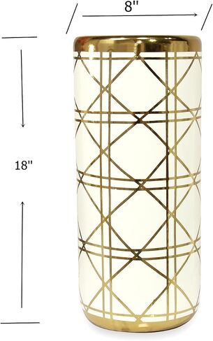 ZOEJADE Porcelain Ceramic Umbrella Stand Umbrella Holder Modern Style Floor Vase for Storing Canes Walking Sticks for Entryway Indoor 18'' High in Saudi Arabia