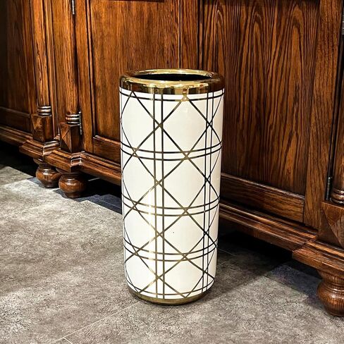 ZOEJADE Porcelain Ceramic Umbrella Stand Umbrella Holder Modern Style Floor Vase for Storing Canes Walking Sticks for Entryway Indoor 18'' High in Saudi Arabia
