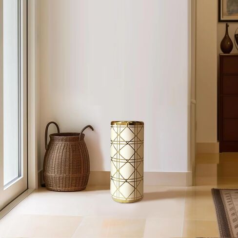 ZOEJADE Porcelain Ceramic Umbrella Stand Umbrella Holder Modern Style Floor Vase for Storing Canes Walking Sticks for Entryway Indoor 18'' High in Saudi Arabia