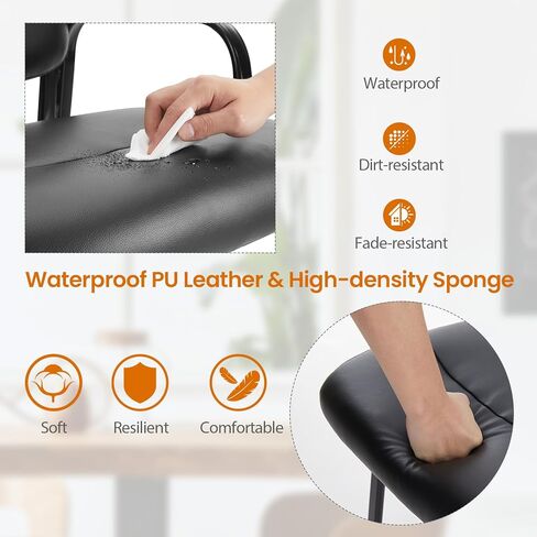 Waiting Room Guest Office Reception Set of 2, Conference Furniture with PU Leather Cushion Armrest for Anteroom Restaurant Library Lobby, 1 Pack, 1 Chair in Saudi Arabia