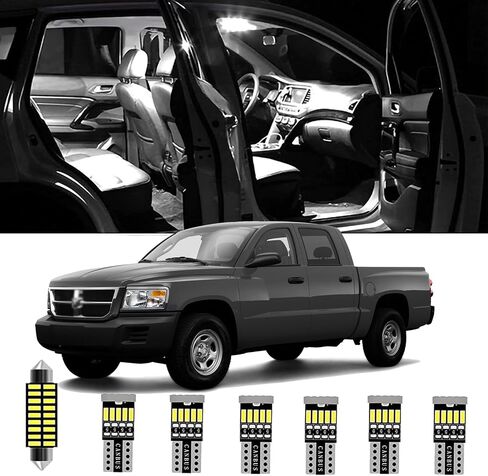 AWALITED 9pcs Dakota Interior LED Lights Kit for 2005 2006 2007 2008 2009 2010 Dodge Dakota All Models Super Bright LED Map Dome Light Interior Bulbs in Saudi Arabia