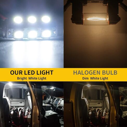Everbright 6-Pack 44MM 578 Led Bulb White، 569 211-2 212-2 Led Bulb Festoon Led قبة ضوء خريطة جذع لوحة ترخيص ضوء أضواء LED داخلية، DC-12V in Kuwait