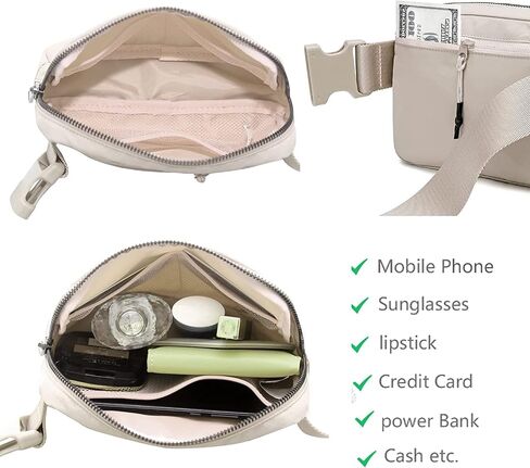 Belt Bag Waist Pack Bum Bag Crossbody Fanny Pack for Women and Men with Adjustable Strap Small Waist Pouch for Travel Workout Running Hiking in Saudi Arabia