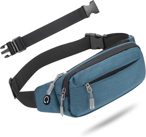 USHAKE Fanny Pack حقائب الخصر مع موسع للرجال والنساء، حقيبة الخصر وحقيبة الورك مع 3 جيوب بسحاب وأشرطة قابلة للتعديل للسفر غير الرسمي والمشي لمسافات طويلة والجري والرياضات الخارجية in Kuwait