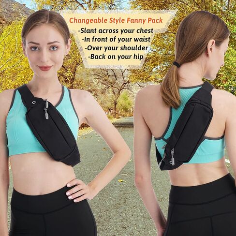 USHAKE Fanny Pack حقائب الخصر مع موسع للرجال والنساء، حقيبة الخصر وحقيبة الورك مع 3 جيوب بسحاب وأشرطة قابلة للتعديل للسفر غير الرسمي والمشي لمسافات طويلة والجري والرياضات الخارجية in Kuwait