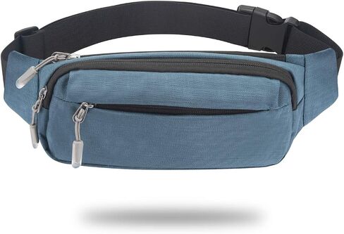 USHAKE Fanny Pack حقائب الخصر مع موسع للرجال والنساء، حقيبة الخصر وحقيبة الورك مع 3 جيوب بسحاب وأشرطة قابلة للتعديل للسفر غير الرسمي والمشي لمسافات طويلة والجري والرياضات الخارجية in Kuwait