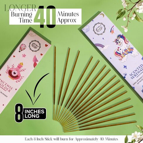 Raajsee Natural Incense Sticks with Insence Holder- Pack of 6 Organic Inscent -120 Insense Sticks, Non Toxic Clean Burning, Boho Gift Set, Sage,Apple Pumpkin,Coconut, Coffee,Rosemary Patchouli in Saudi Arabia