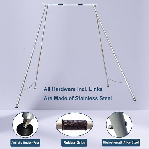 حامل يوجا مطور، حامل يوجا هوائي سهل الإعداد بارتفاع 8.6 قدم، فولاذ مجلفن، أرجوحة إطار يوجا محمولة (الحرير غير متضمن) in Kuwait