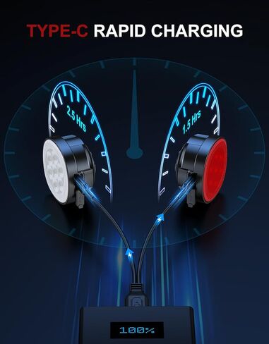 أضواء الدراجة، [8+12 وضعًا وقابلة لإعادة الشحن عبر USB] مصابيح LED فائقة السطوع للدراجة للركوب الليلي، مصباح يدوي أمامي وخلفي، IP65 مقاوم للماء للدراجة الأمامية ومجموعة الإضاءة الخلفية لركوب الدراجات الجبلية in Kuwait