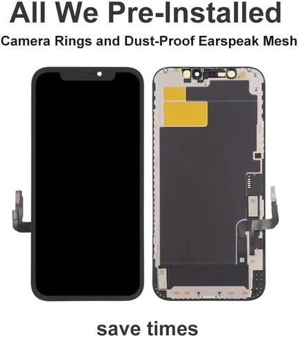 لشاشة iPhone 12/12 Pro LCD بديلة مقاس 6.1 بوصة مجموعة شاشة تعمل باللمس مع مجموعة أدوات إصلاح كاملة ودعم (معرف الوجه واللمس ثلاثي الأبعاد) in Kuwait