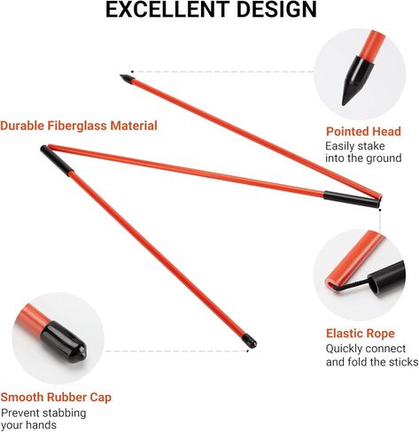 عصا محاذاة الجولف MSOAT، 2 حزمة من قضبان محاذاة الجولف، 48 بوصة عصي محاذاة قابلة للطي لتصحيح وضعية التأرجح، أعواد مساعدة تدريب ممارسة الجولف مع علبة أنبوبية in Kuwait