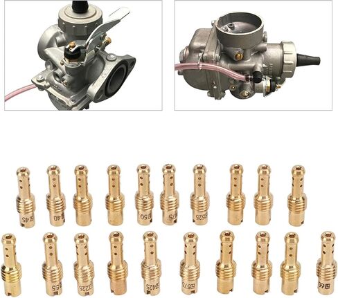 Carburetor Pilot Nozzle, 20PCS Carburetor Slow Pilot Jet Kit 12.5 60 Metal Replacement for MIKUNI VM TM TMX Carbs in Saudi Arabia