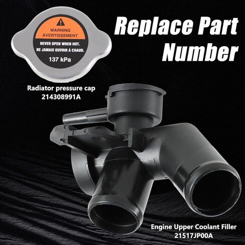 Engine Coolant Filler Neck Pipe-Sub Radiator Filler Pipe with Radiator Fill Cap Compatible with Nissan Quest 2011-2017 Nissan Murano 2009-2014 Replace # 21517JP00A 214308991A in Saudi Arabia