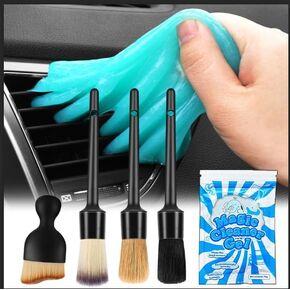 Gven Windshield Cleaner Tool Interior Car Window Cleaner Tool Inside Cleaning Supplies Car Cleaning Kit Automotive Glass Auto Cleaner Wand with Reusable Microfiber Glass Wiper Kit