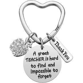 Teacher Appreciation Gifts - Teacher Gifts for Women, A Great Teacher Is Hard To Find and Impossible To Forget Teacher Keychain, Teacher Christmas Gifts Valentine's Day Gifts for Teacher
