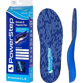 PowerStep Pinnacle Insoles - Orthotics for Plantar Fasciitis Relief - Full Length Orthotic Insoles for Arch Support with Moderate Pronation - #1 Podiatrist Recommended (M 10-10.5 W 12)