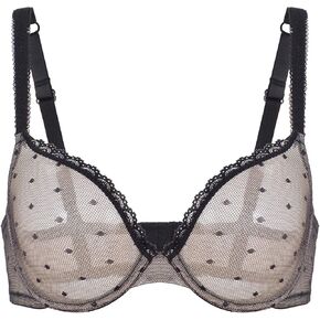 Vogue's Secret Women's Sexy Sheer Mesh See Through Bra Non Padded Unlined Lace Bralette Underwire Bras