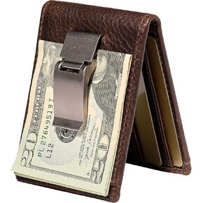 House of Jack Co. MAVERICK ID Bifold Money Clip Wallet For Men | Full Grain Leather Front Pocket Wallet | Bifold Wallet with Money Clip