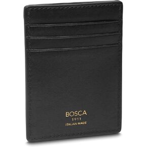 Bosca Dolce مشبك نقود من الجلد الإيطالي ومحفظة جيب أمامية للرجال - محفظة بمشبك مغناطيسي مخيطة يدويًا، لمسة نهائية فاخرة من إيطاليا Dolce باللون البني الداكن غير اللامع in Kuwait