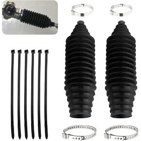 Tie Rod Boot Kit with Pinion Bellow Cable Ties and Clamps,Waterproof & Dustproof Rack and Pinion Boot for Steering System Protection,Silicone Inner Tie Rod Boot Car Accessories (Black)