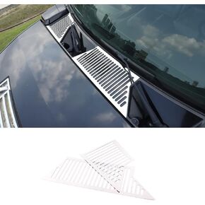 Compatible with Hummer H2 2003-2007 Hood Vent Panel Decorative Net, Hood Air Vent Stainless Steel Protective Cover Mesh Trim Accessories, 2PCS, Bright Silver