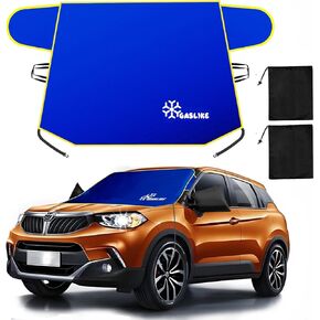 Windshield Cover for Ice and Snow,【Newest Durable 600D Oxford Fabric for Efficient Protection】Windshield Snow Cover Against Frost with Straps & Side Panels, Fit for Most Cars, SUVs & Trucks (78"x50")