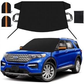 Car Windshield Cover for Ice and Snow Heavy Duty 600D Waterproof Oxford Fabric Windshield Snow Cover Fit for Most Cars Trucks Suvs Essential Car Winter Accessories X-Large Size (82.8 x 47 Inch) in Saudi Arabia