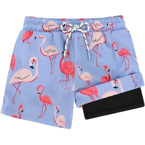 Century Star Boys Swim Trunks with Compression Liner Boys Bathing Suit Toddler Swim Trunks Beach Board Shorts Swimwear