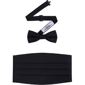 S.H. Churchill & Co. Men's Formal Satin Bowtie and Cummerbund Set