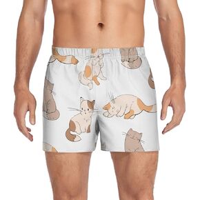 Men's Boxer Shorts Lounge Breathable Underwear for Men Casual Boxer Breathable Soft Pattern Printed Briefs