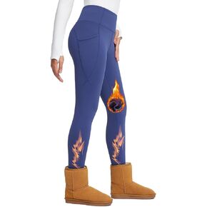 BALEAF Women's Thick Fleece Lined Leggings Winter Warm Thermal High Waisted Tummy Control Snow Ski Pants