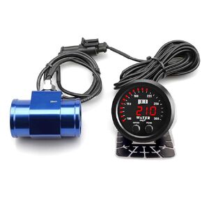 Universal 52mm Water Temperature Gauge 100-300F(38-150C) Electronic Red Digital LED DC12V/24V for Car Automotive with Joint Pipe Radiator Sensor Adaptor Blue 30MM